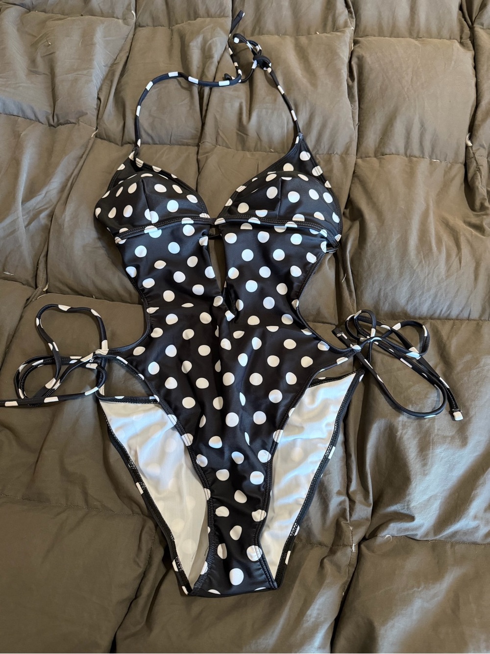 Black & White Polka Dot One-Piece Swimsuit